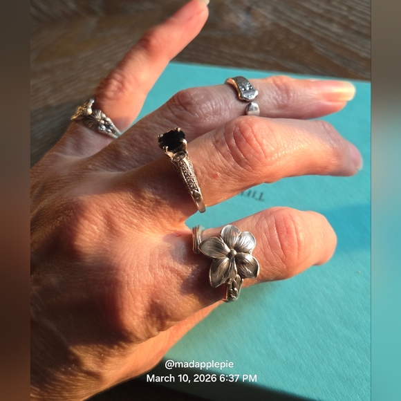 1885 Tiffany & Co. Violet Spoon Ring In Sterling Sulver Luxury Flower #68 - Picture 11 of 15